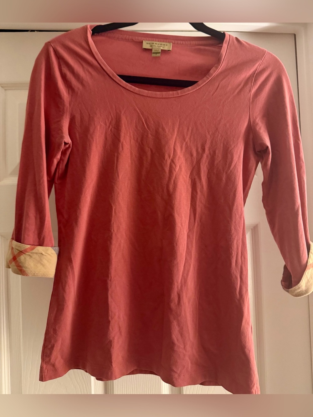 Burberry Pink Cuffed Elbow Length Top / Tee